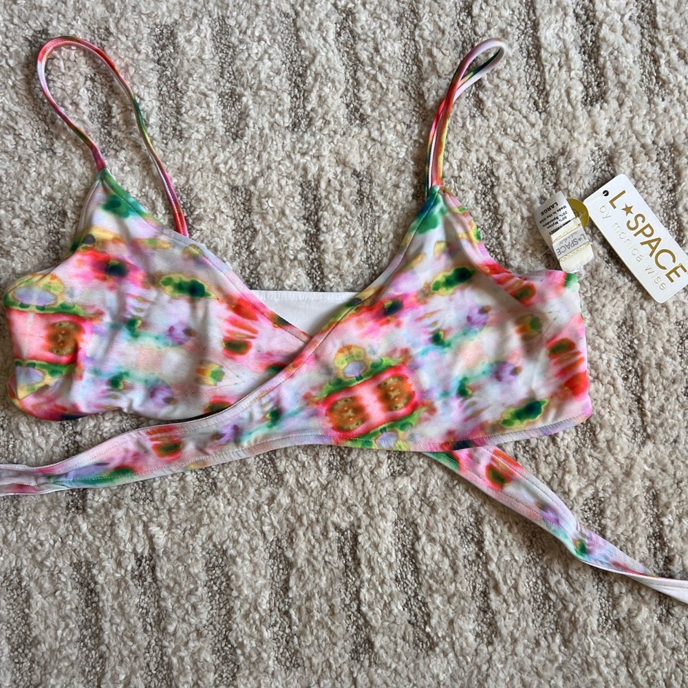 NWT - L*Space De Janerio Chloe Wrap Bikini Top - Multicolor
